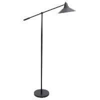 LS-L-PADFL-BK Adjustable Black Metal Industrial Floor Lamp - Indy