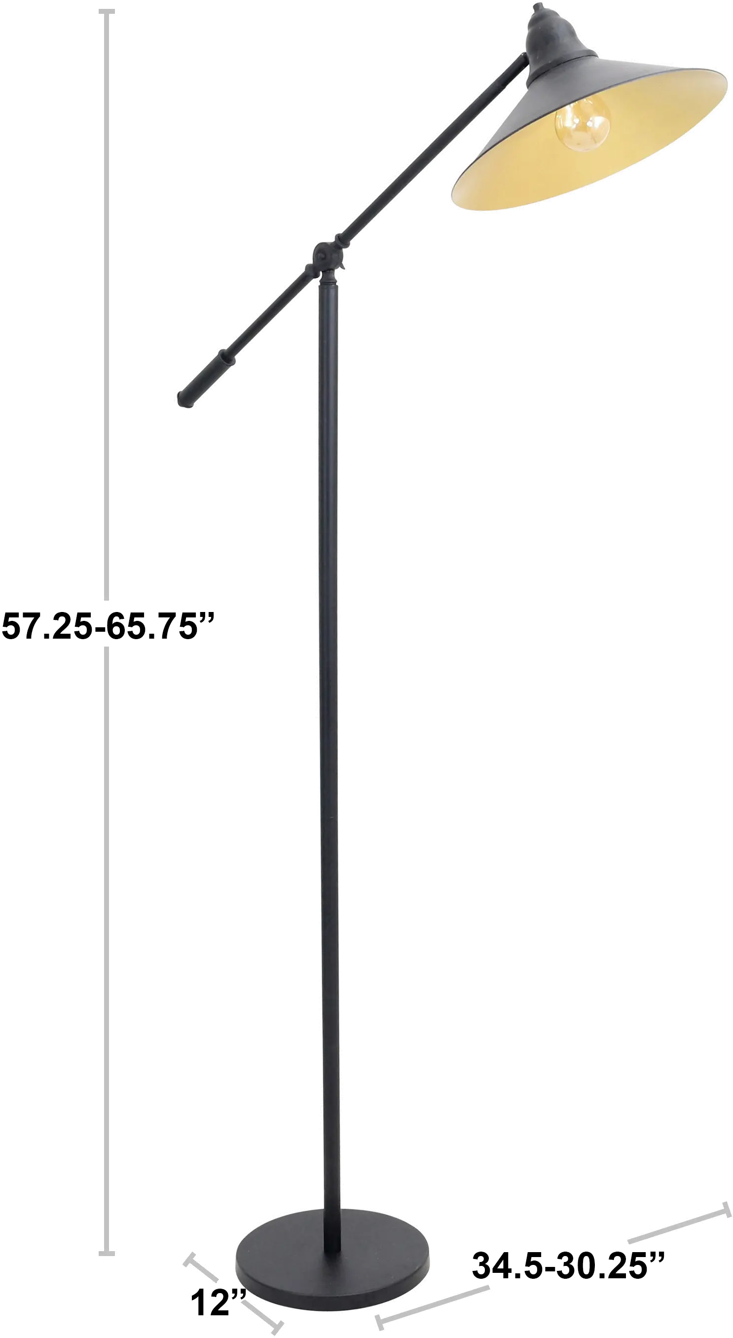 LS-L-PADFL-BK Adjustable Black Metal Industrial Floor Lamp - Indy-4