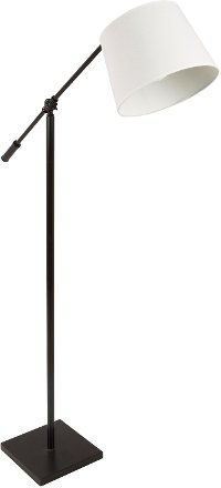 LS-L-PPR-AN+CR Antique Black Metal Industrial Floor Reader Lamp