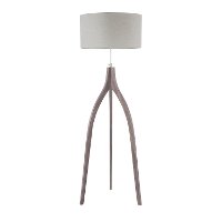 L-WSHBNFL-LGY Contemporary Wood Wishbone Floor Lamp with Light Gray Shade-2