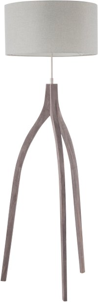 L-WSHBNFL-LGY Contemporary Wood Wishbone Floor Lamp with Light Gray Shade-3