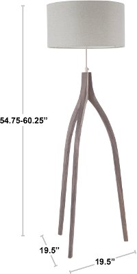 L-WSHBNFL-LGY Contemporary Wood Wishbone Floor Lamp with Light Gray Shade-4