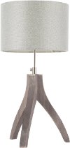 L-WSHBNTB-LGY Contemporary Wood Wishbone Table Lamp with Light Gray Shade
