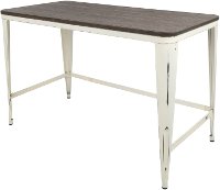 OFD-PIA-VCR+E Cream and Espresso Industrial Desk in Vintage - Pia