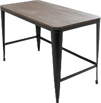 OFD-PIA-BK+E Black and Espresso Industrial Desk - Pia