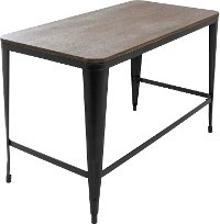 OFD-PIA-BK+E Black and Espresso Industrial Desk - Pia-2