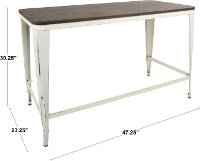 OFD-PIA-BK+E Black and Espresso Industrial Desk - Pia-4