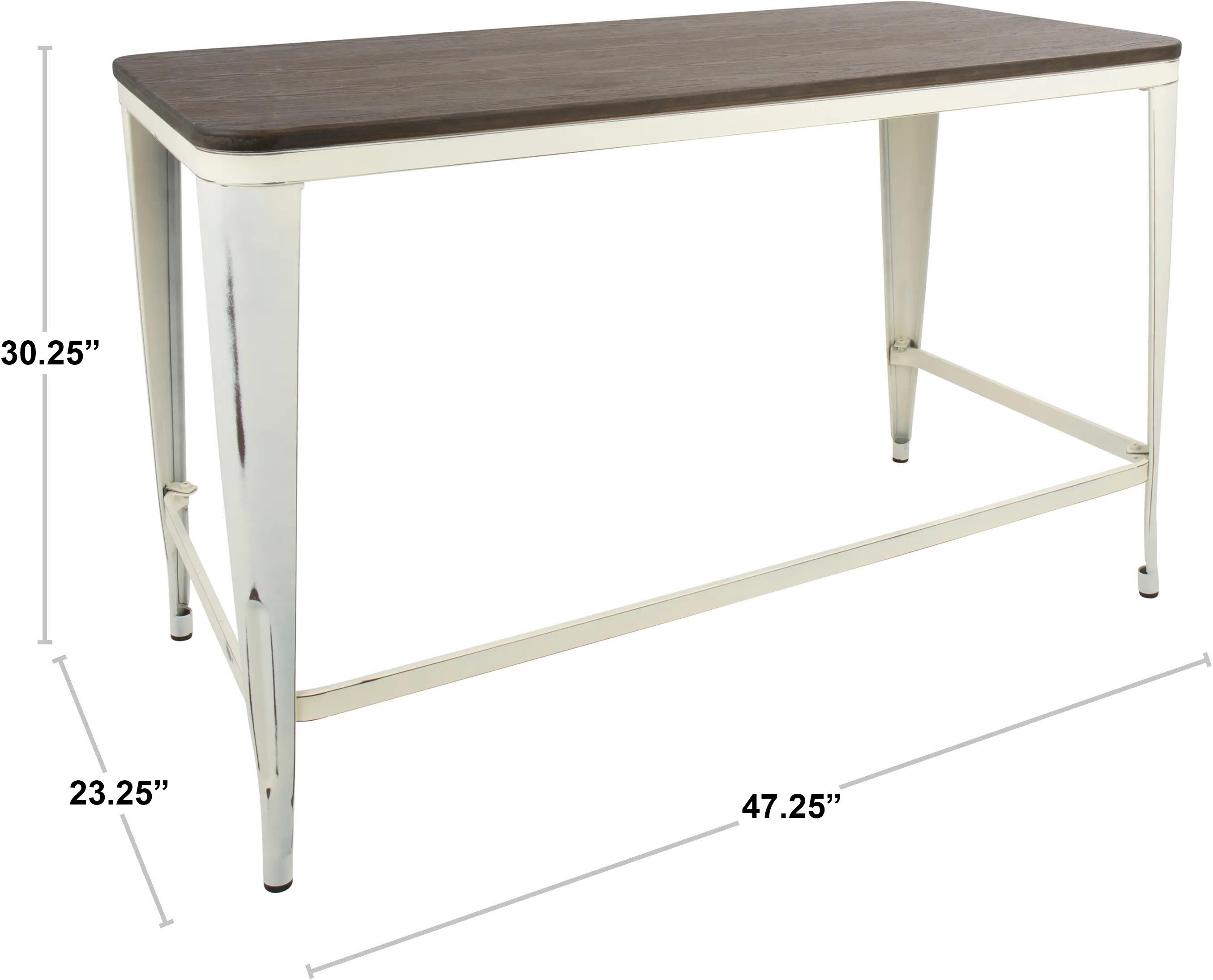 OFD-PIA-BK+E Industrial Black Metal Desk with Wood Top - Pia-4