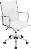 OFC-AC-MSTR-W White Faux Leather Contemporary Swivel Office Chair - Master