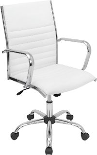 OFC-AC-MSTR-W White Faux Leather Contemporary Swivel Office Chair - Master