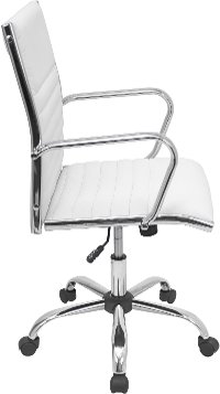 OFC-AC-MSTR-W White Faux Leather Contemporary Swivel Office Chair - Master-2