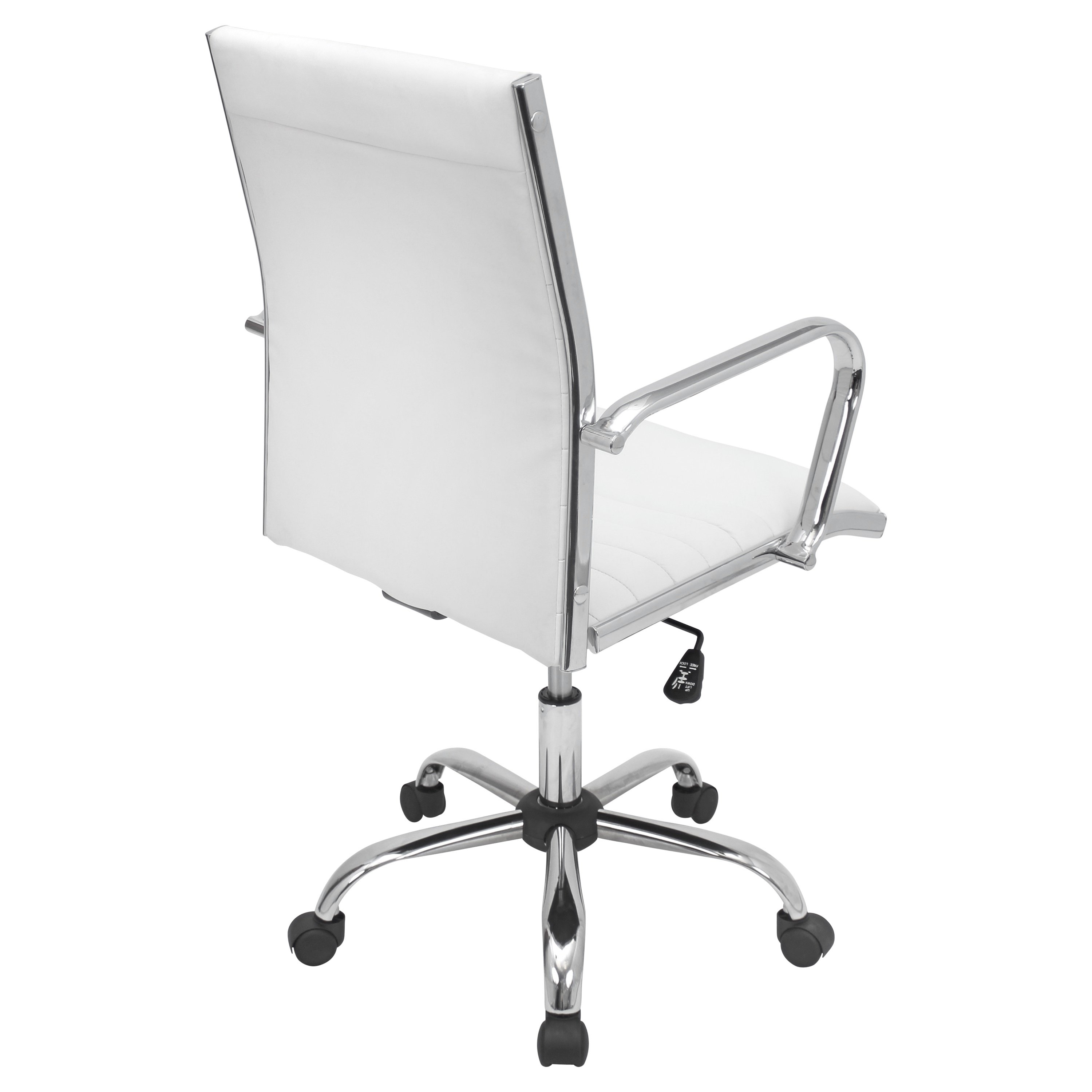 OFC-AC-MSTR-W White Faux Leather Contemporary Swivel Office Chair - Master-3