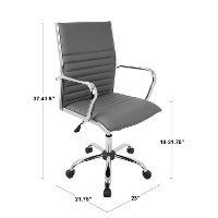 OFC-AC-MSTR-GY Grey Faux Leather Contemporary Swivel Office Chair - Master-4