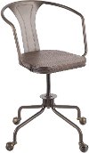 Antique Metal and Espresso Bamboo Industrial Task Chair - Oregon