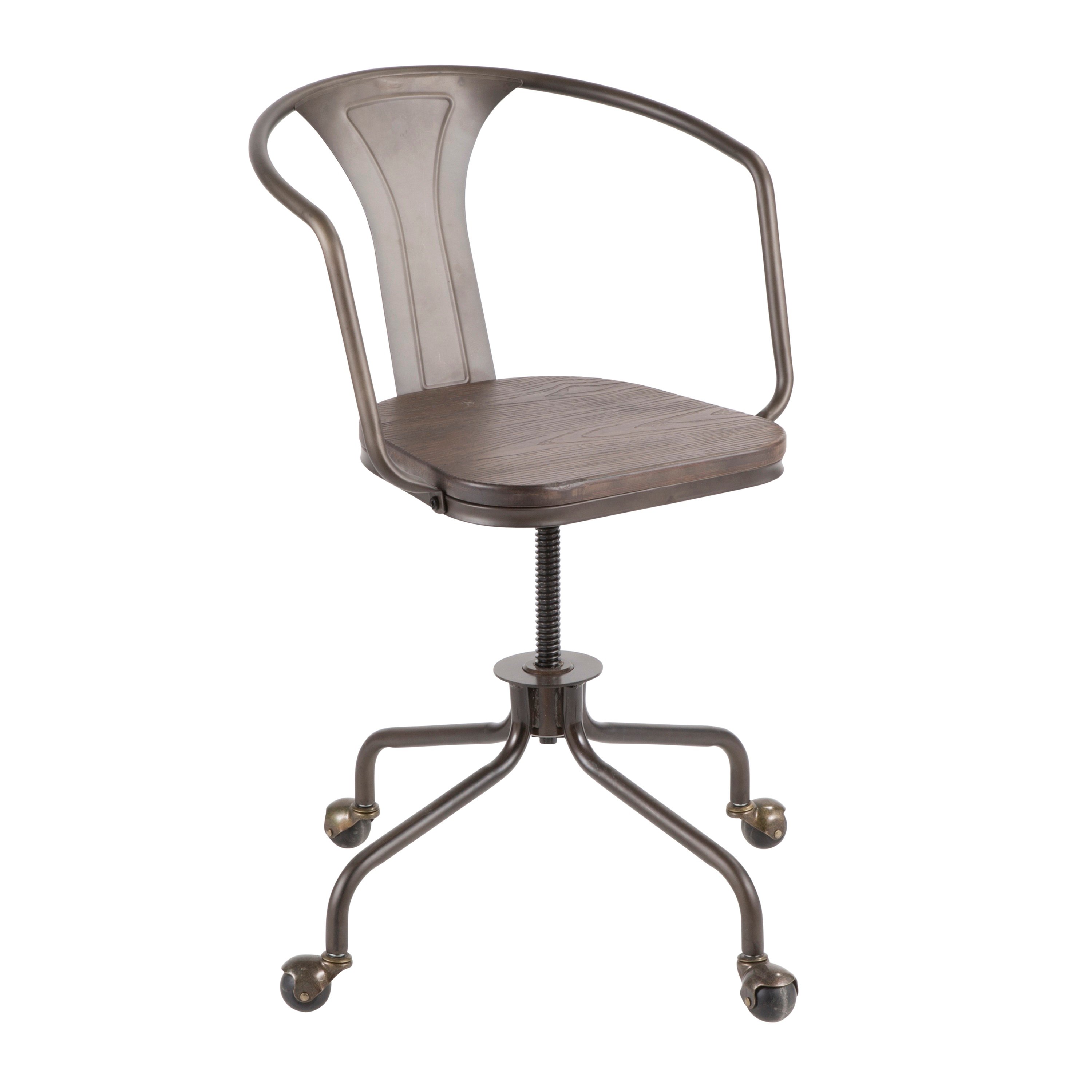 OC-OR-AN+E Antique and Espresso Bamboo Industrial Task Chair - Oregon-1