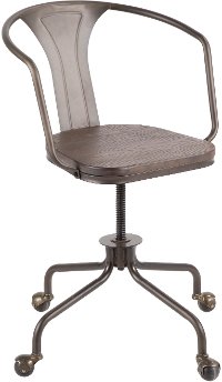 OC-OR-AN+E Antique and Espresso Bamboo Industrial Task Chair - Oregon