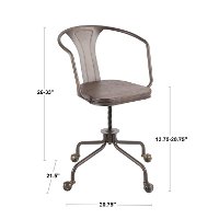 OC-OR-AN+E Antique and Espresso Bamboo Industrial Task Chair - Oregon-4