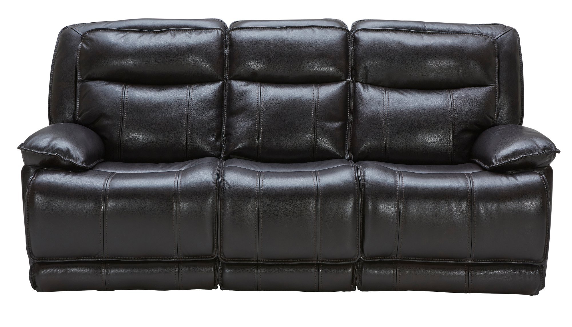 Blackberry Leather-Match Power Triple Reclining Sofa - Triple-Play-1