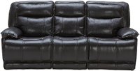 Blackberry Leather-Match Power Triple Reclining Sofa - Triple-Play