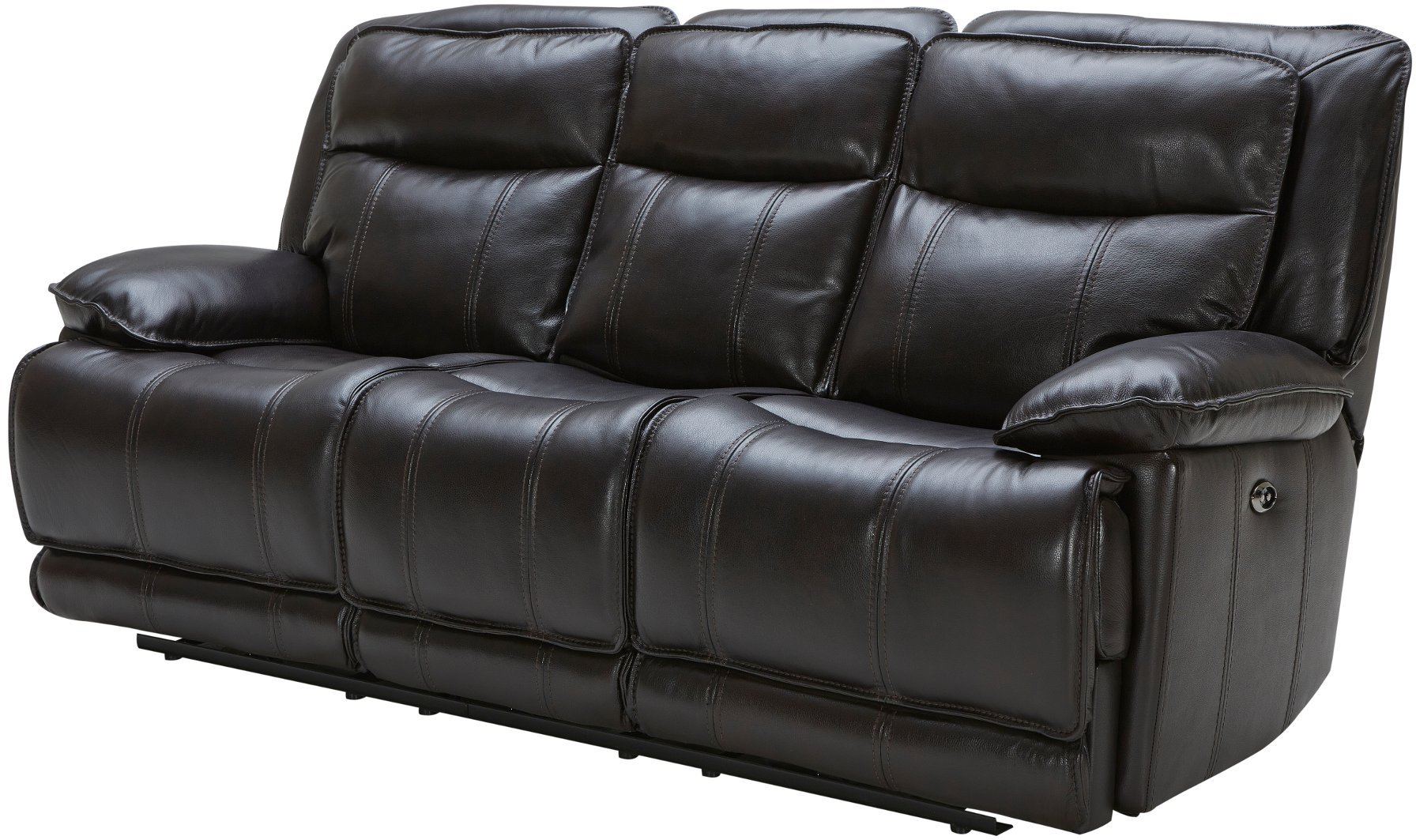 Blackberry Leather-Match Power Triple Reclining Sofa - Triple-Play-2