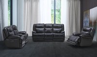 Blackberry Leather-Match Power Triple Reclining Sofa - Triple-Play-5