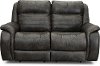 Slate Gray SoCozi Leather-Match Power Reclining Loveseat - Essex