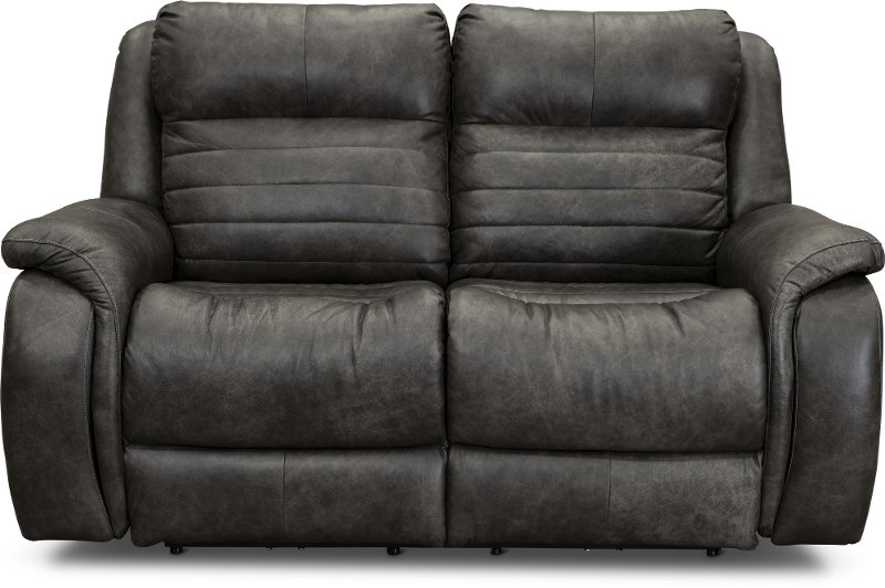Slate Gray Socozi Leather Match Power, Gray Leather Sofa And Loveseat