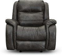 Essex Slate Gray SoCozi Leather-Match Power Recliner with Adjustable Headrest