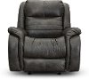 Slate Gray SoCozi Leather-Match Power Recliner with Adjustable Headrest - Essex