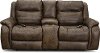 Chaps Brown Standard Double Power Reclining Loveseat with Console - Essex