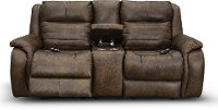 Chaps Brown Standard Double Power Reclining Loveseat with Console - Essex-3