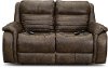 Chaps Brown Standard Double Power Reclining Loveseat - Essex