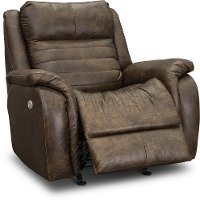 Chaps Brown Standard Power Recliner with Power Headrest - Essex-2