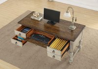 Distressed White 62 Inch Writing Desk - Plymouth-3