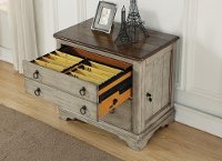 Distressed White Lateral File Cabinet - Plymouth-3