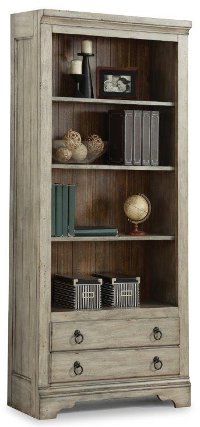 Distressed White 76 Inch Bookcase - Plymouth