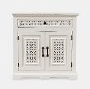 Antique White Hand Carved Accent Cabinet with Two Doors