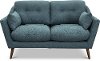 Mid Century Modern Jade Blue Loveseat - Ethan