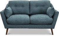 Mid Century Modern Jade Blue Loveseat - Ethan