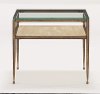 Antique Gold Glass Top End Table - Venice