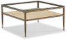 Clearance Antique Gold Glass Top Coffee Table - Venice