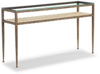Antique Gold Glass Top Sofa Table - Venice