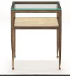 Clearance Antique Gold Glass Top Chairside Table - Venice