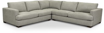 Contemporary Light Gray 3 Piece Sectional Sofa - Colbie