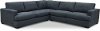 Contemporary Navy Blue 3 Piece Sectional Sofa - Colbie
