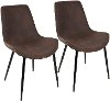 DC-DUKZ-BK+E2 Industrial Black and Brown Dining Room Chair (Set of 2) - Duke