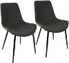 DC-DUKZ-BK+GY2 Industrial Gray and Black Dining Room Chair (Set of 2) - Duke