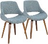 CH-FBCONL-WLBU2 Mid Century Blue and Walnut Dining Room Chair (Set of 2) - Fabrizzi
