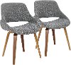 CH-FBCONL-WLGY2 Mid Century Gray and Walnut Dining Room Chair (Set of 2) - Fabrizzi