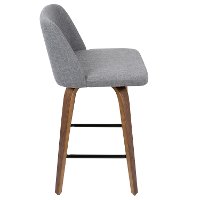 B26-TRNO2X-WLGY2 Mid Century Gray and Walnut Counter Height Stool (Set of 2) - Tintori-2